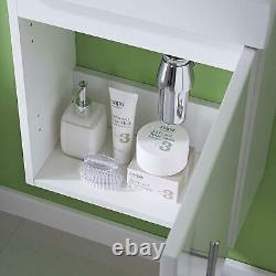 Compact Wall Hung Vanity Unit Ceramic Basin Sink Cloakroom Bathroom White Small
