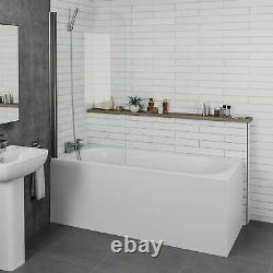 Complete Bathroom Suite 1700mm Bath Screen WC Basin Vanity Unit Shower Taps Set