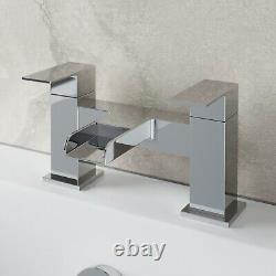 Complete Bathroom Suite 1700mm Bath Screen WC Basin Vanity Unit Shower Taps Set