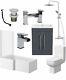 Complete Bathroom Suite L Shape Lh 1600 Bath Toilet Vanity Unit Taps Shower Grey