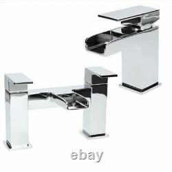 Complete Bathroom Suite L Shaped 1500mm LH Bath Basin Vanity Unit WC Shower Taps