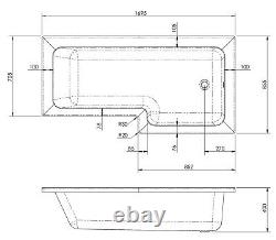 Complete Bathroom Suite L Shaped LH Bath Toilet Basin Taps Vanity Unit Shower