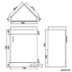 Corner 560mm Bathroom Vanity Unit White Matt Gloss Sink Basin WC Storage Cabinet