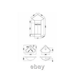 Corner Basin Vanity Cabinet Unit White Sink Furniture 500 x 470mm