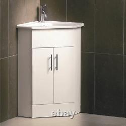 Corner Bathroom Vanity Unit & Ceramic Basin C400