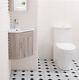 Corner Bathroom Vanity Unit Cloakroom Cabinet Ceramic Basin Sink Space Saving