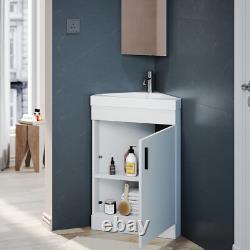Corner Bathroom Vanity Unit White Matt Gloss Sink Basin Storage Cabinet WC 560mm