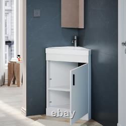 Corner Bathroom Vanity Unit White Matt Gloss Sink Basin Storage Cabinet WC 560mm