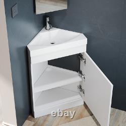 Corner Bathroom Vanity Unit White Matt Gloss Sink Basin Storage Cabinet WC 560mm