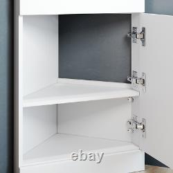 Corner Bathroom Vanity Unit White Matt Gloss Sink Basin Storage Cabinet WC 560mm