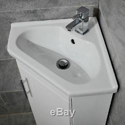 Corner Vanity Basin Sink Unit + RAK Series 600 Compact Toilet Cloakroom Ensuite