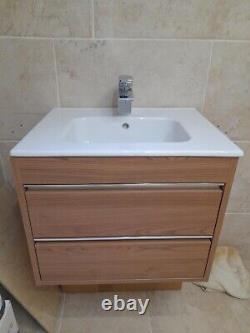 Crosswater Bathroom vanity unit sink basin 600mm + Mirror