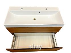 Crosswater Glide II Vanity Unit American Walnut + Mineral Basin 100cm 2 holes