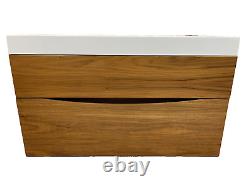 Crosswater Glide II Vanity Unit American Walnut + Mineral Basin 100cm 2 holes