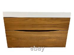 Crosswater Glide II Vanity Unit American Walnut + Mineral Basin 100cm 2 holes