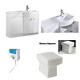 D Shape 1100mm White Gloss Bathroom Vanity Unit Wc Unit Toilet Choice
