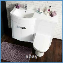 D Shape Bathroom Vanity Unit Basin Sink Bathroom WC Unit BTW Toilet White