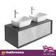 Dali Wall Mounted Bathroom Double Vanity Unit Black & Concrete Grey 1200mm
