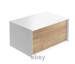 Dali Wall Mounted Bathroom Storage Vanity Unit White & Oak Effect 800mm