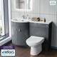 Debra 1100 Mm P-shape Grey Lh Basin Vanity Unit + Toilet Pan Bathroom Furniture