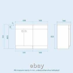 Debra 1100 mm P-Shape Grey LH Basin Vanity Unit + Toilet Pan Bathroom Furniture