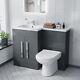 Debra Bathroom Grey L-shape Lh Basin Vanity Unit Btw Wc Toilet 1100mm