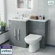 Debra Bathroom Light Grey L-shape Lh Basin Vanity Unit Btw Wc Toilet 1100mm