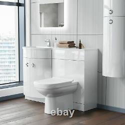 Debra White 1100 mm P-Shaped Vanity Unit RH Sink and Toilet Bathroom Furniture