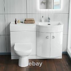 Debra White 1100 mm P-Shaped Vanity Unit RH Sink and Toilet Bathroom Furniture