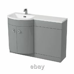 Dene Bathroom Basin Sink Vanity Light Grey Unit Furniture Cabinet LH 1100mm