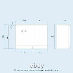 Dene Bathroom Basin Sink Vanity Light Grey Unit Furniture Cabinet LH 1100mm