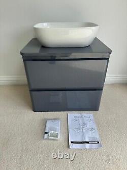 Denver Gloss Dark Grey 600 Wall Hung Vanity unit