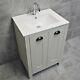 Derby 600mm Bathroom Vanity Unit With Ceramic Basin Sink Mussel Oak