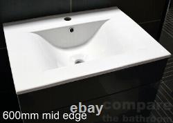 Derby Dark Grey Vanity Sink Basin Storage Unit + Toilet Bathroom Suite