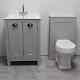 Derby Light Grey Bathroom Suite Vanity Sink Basin + Wc Toilet Unit
