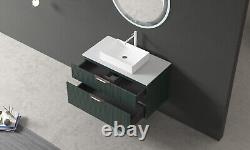 Designer Bathroom Cabinet Vanity Unit 900mm And Basin Green Pre Assembled