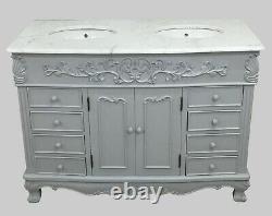 Designer French Traditional Bathroom Double Double Vanity Unit Marble Top