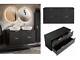 Double Bathroom Vanity Unit 1200 Countertop Ribbed Black Modern Wall Drawer Adel