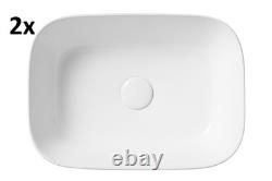 Double Vanity Unit Bathroom Wall Drawers Sit 2 On Sinks Countertop Beige Adel