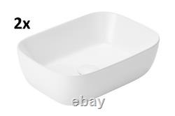 Double Vanity Unit Bathroom Wall Drawers Sit 2 On Sinks Countertop Beige Adel