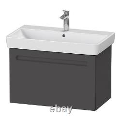 Duravit 1-Drawer Wall Mounted Vanity Unit 800mm Graphite Matt, NO BASIN