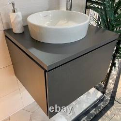 Duravit L Cube 620mm Grey wall hung vanity unit with countertop and basin