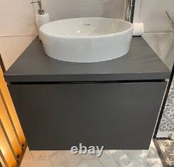 Duravit L Cube 620mm Grey wall hung vanity unit with countertop and basin