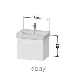 Duravit No. 1 590mm Wall-Mounted Vanity Unit with Drawer Matt White