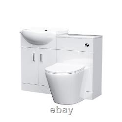 Dyon 550mm White Vanity Sink Unit, Cloakroom Basin & BTW Toilet WC