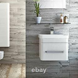 Eairy Wall Mounted Bathroom Vanity Unit White Ceramic Basin 500mm