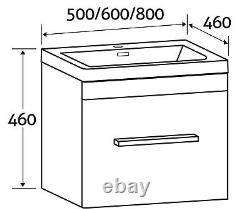 Eairy Wall Mounted Bathroom Vanity Unit White Ceramic Basin 500mm