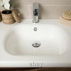 Eaton Gloss White Bathroom Wall Hung Vanity Unit Resin Basin Sink 60cm