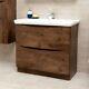 Eaton Redwood Bathroom Standing Vanity Unit & Resin Sink 90cm