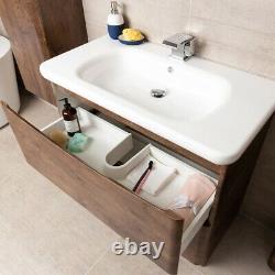 Eaton Redwood Bathroom Standing Vanity Unit & Resin Sink 90cm